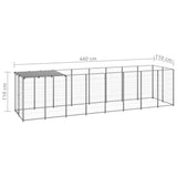 Dog Kennel Silver 4.84 m Steel 3082203