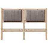 Upholstered Headboard Brown 120 cm Solid Pine Wood 879077