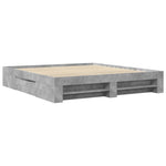 ZNTS Bed Frame without Mattress Concrete Grey 180x200cm Engineered Wood 3295453