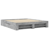 ZNTS Bed Frame without Mattress Concrete Grey 180x200cm Engineered Wood 3295453