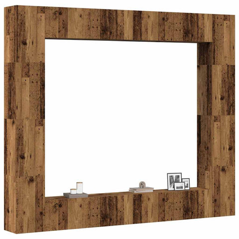 ZNTS Wall Mounted TV cabinets 8 pcs Old Wood Engineered Wood 3328955