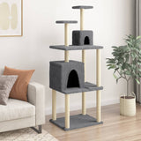 Cat Tree with Sisal Scratching Posts Dark Grey 167 cm 172069