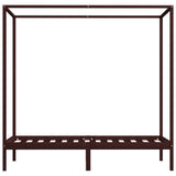 Bed Frame Dark Brown Solid Pine Wood and Plywood Slats 90 x 200 cm 283268