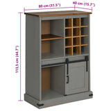 Wine Cabinet HALDEN with Wine Racks and Sliding Door Grey Pine 4018447