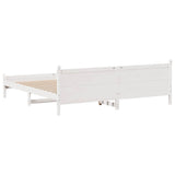 Bed Frame without Mattress White 200x200 cm Solid Wood Pine 3309723