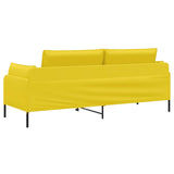 3-Seater Sofa Light Yellow 222 x 81 x 89 cm Fabric 42048638