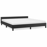 Bed Frame without Mattress Black King Faux Leather 347533