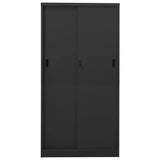 Office Cabinet with Sliding Door Anthracite 90x40x180 cm Steel 335961
