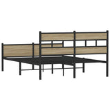 Metal Bed Frame without Mattress Sonoma Oak 160x200 cm 3308503