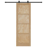 Sliding Door Set Manual Natural and black 78 x 232 cm 3333362