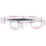 Bed Frame without Mattress White Solid Wood 150x200cm King Size 810371
