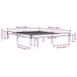 Bed Frame without Mattress White Solid Wood 150x200cm King Size 810371