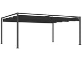 4 x 3m Metal Pergola, with Retractable Canopy Roof - Black T3398P315395