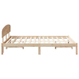 Bed Frame with Headboard Natural 160 x 200 cm Solid Pine Wood 872056
