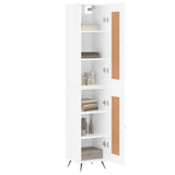 Highboard High Gloss White 34.5x34x180 cm Engineered Wood 3200427
