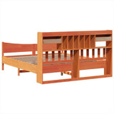 Bed Frame without Mattress Wax Brown 200x200 cm Solid Wood Pine 3323367