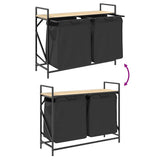 Laundry Basket 2 Compartments with Shelf Sonoma Oak 859076