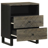 ZNTS Bedside Cabinet Black 50x33x62 cm Solid Wood Mango 4017694