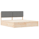 Bed Frame with Upholstered Headboard Light Grey 200 x 200 cm 3398139