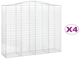 Arched Gabion Baskets 4 pcs 200x50x220/240 cm Galvanised Iron 3145768