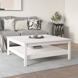 Coffee Table White 100x100x40 cm Solid Wood Pine 814295