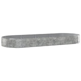 Garden Raised Bed Galvanised Steel 373x140x36 cm Silver 319037