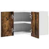 Hanging Cabinet Smoked Oak and White 57 x 57 x 40 cm 884190