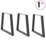 Dining Table Legs V-Shape 3 pcs Anthracite 80x cm Steel 4012590