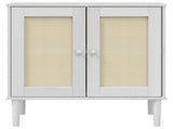Sideboard SENJA Rattan Look White 80x35x80 cm Solid Wood Pine 358032