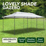 Gazebo 600x298x270 cm White 180g/m 310072