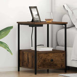 Bedside Cabinet Smoked Oak 42 x 41 x 56 cm Engineered Wood 859434