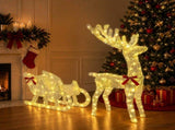Reindeer Pull Sleigh LOVIISA 200 LEDs Warm White 42049668