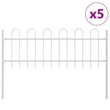 Garden Fence BOXTEL 5 pcs 8.5 x 0.6 m Powder-coated Steel White 3334103