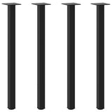 Console Table Legs 4 pcs Black 72-74 cm Steel 4012456