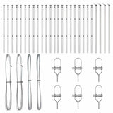 Embedded Fence Post 26 pcs Silver Powder-Coated Steel 3350149