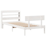 Bed Frame without Mattress White 90x190 cm Single Solid Wood Pine 3306606
