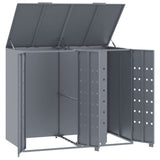Wheelie Bin Storage for 2 Bins Grey 138x79x117 cm Steel 3279987