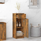 Bathroom Cabinet Smoked Oak 32x34x90 cm Engineered Wood 817057