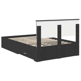 Bed Frame with Headboard Black 120 x 190 cm Engineered Wood 3408282