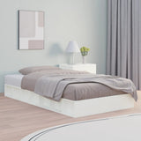 Bed Frame without Mattress White 120x190 cm Small Double Solid Wood 820707