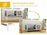 Wooden Rabbit Hutch, Guinea Pig Cage, with Removable Tray, Openable Roof, Grey T3398P375159