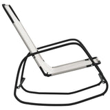Rocking Sun Lounger Cream Steel and Textilene 318126