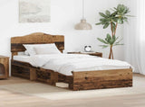 Bed Frame with Headboard Old Wood 100 x 200 cm Solid Pine Wood 3412941