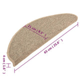 Stair Mats 15 pcs 65x21x4 cm Dark Beige Half Round Large 326902