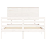 Bed Frame without Mattress White Small Double Solid Wood 3195192