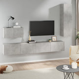 4 Piece TV Cabinet Set Concrete Grey Engineered Wood 3114329