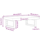 Basin Shelf Wall Mounted Steel and Solid Wood Beech 3302360