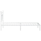 Metal Bed Frame without Mattress with Headboard White 90x190cm 353578