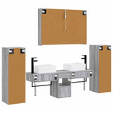 Bathroom Furniture Set 6 pcs Grey Sonoma 3407140