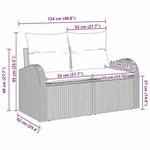 Garden Sofa with Cushion Brown 124 x 62 x 69cm Poly Rattan 42006733
